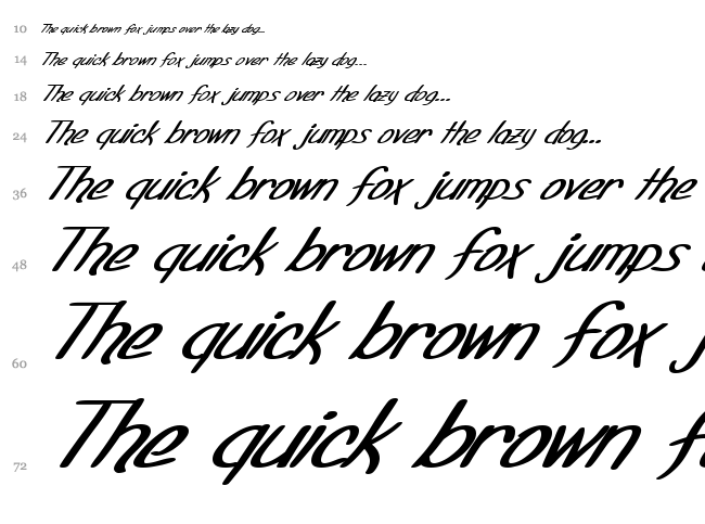 SF Foxboro Script font waterfall